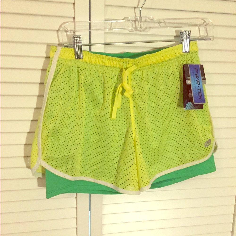 NWT Marika Tek Yellow & Green Performance Shorts M